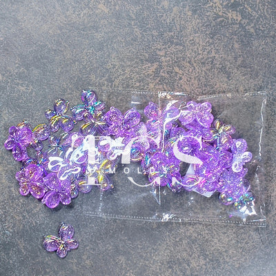 Acrylic purple holographic butterflies