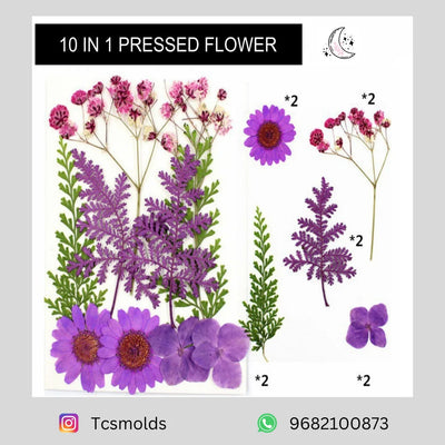 10 In 1 Pressed Flowers Multi Purple for Resin Art | Premium Epoxy Resin Supplier India