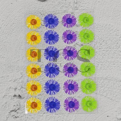 Flower sticker design 2 UV DTF transfer sheet