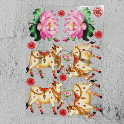 Nandi Ji lotus UV DTF transfer sheet