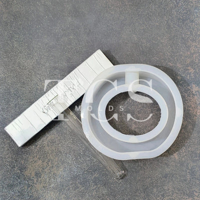 Silicone Resin Oval Shape Tube Planter Mold With Glass Tube