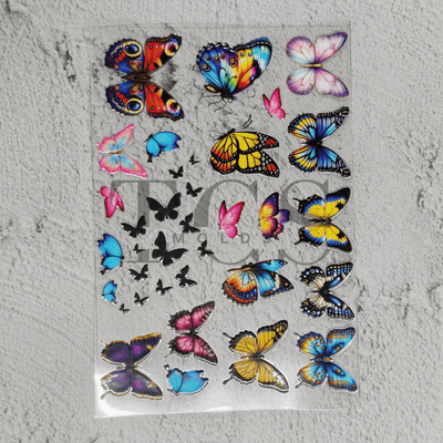 Colorful butterfly UV DTF transfer sheet