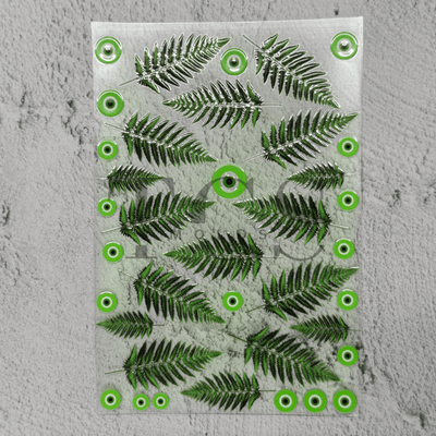 Green fern leaves UV DTF transfer sheet