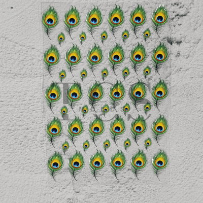 Peacock feather UV DTF transfer sheet