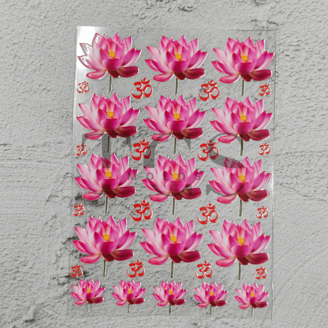 Pink lotus flower UV DTF transfer sheet