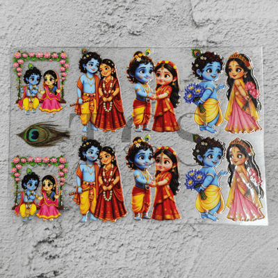 Radha Krishna design 2 UV DTF transfer sheet