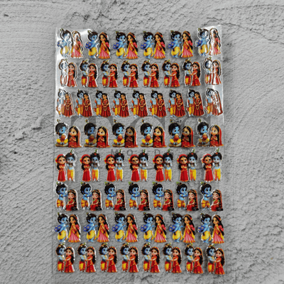 Radha Krishna sticker UV DTF transfer sheet