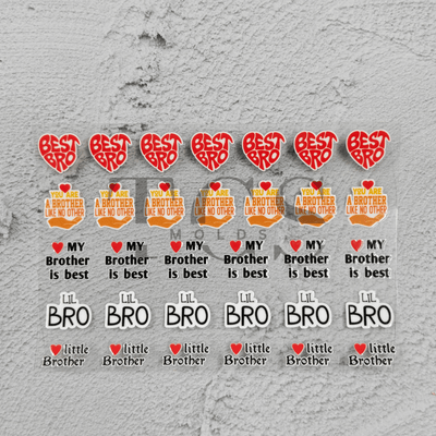 Best Brother Rakhi UV DTF transfer sheet with heart-shaped bro designs