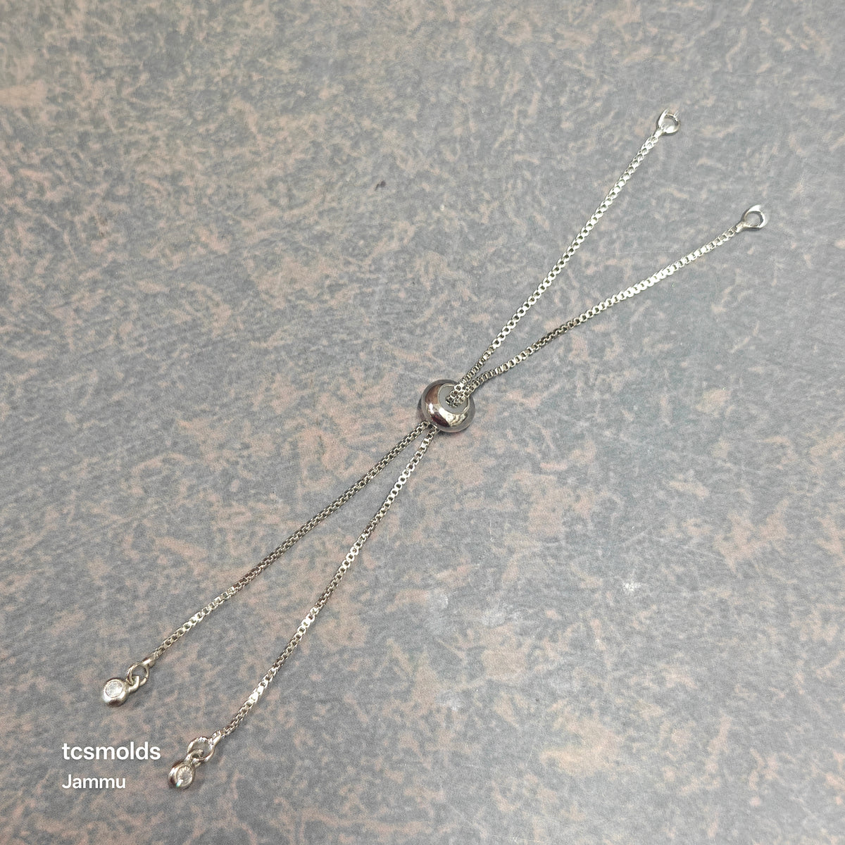 Stone chain anti tarnish high quality adjustable chain (silver)