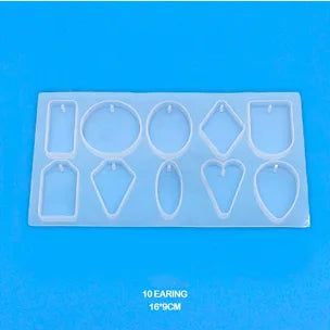 Silicone Resin 10 in 1 Keychain Mold Mix Silicone Mold for Epoxy & Resin Art