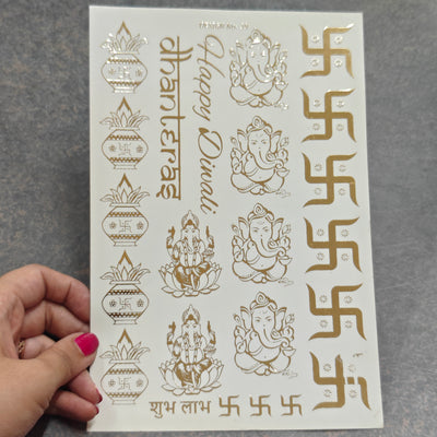 A5 Diwali embossed sticker sheet