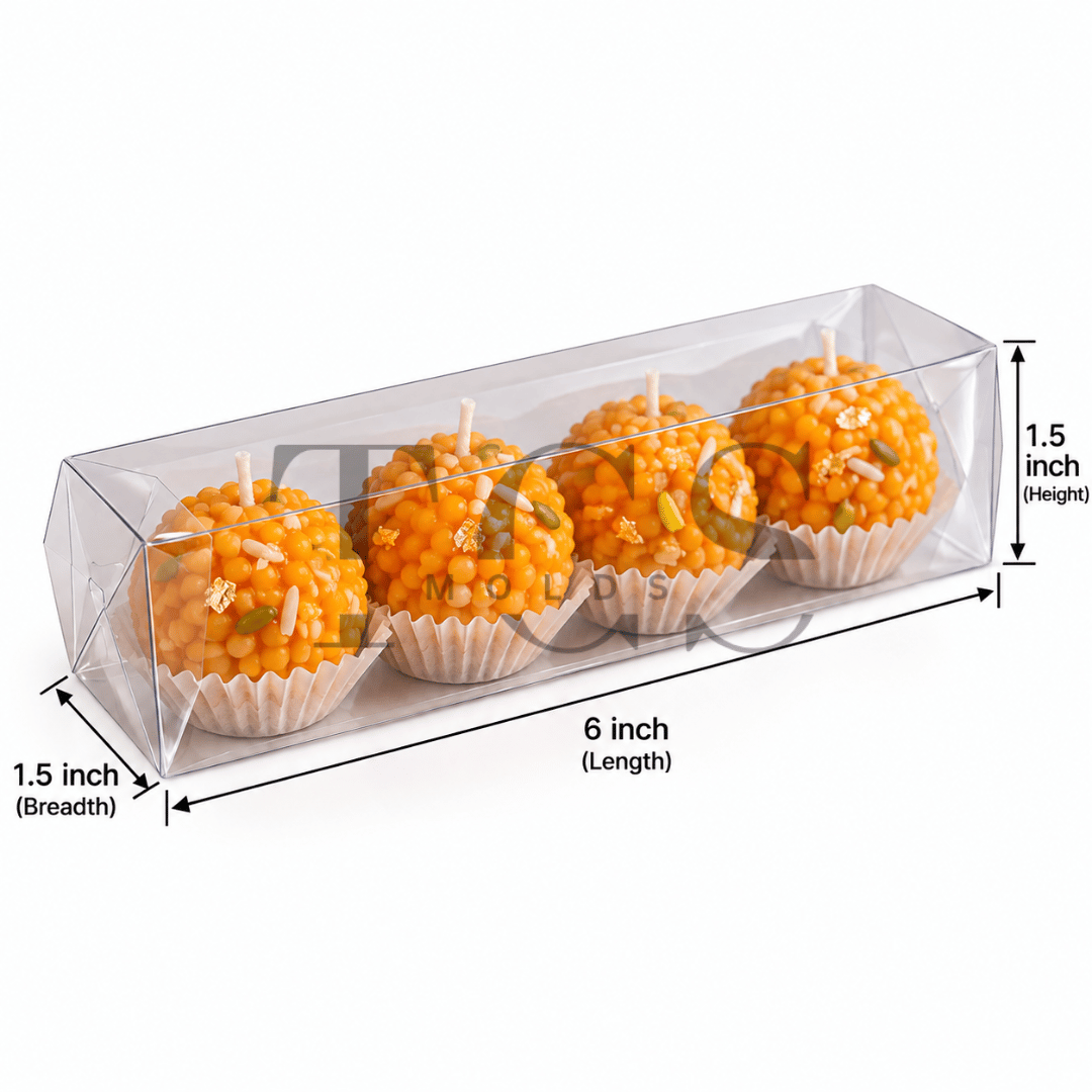 4 cavity PVC ladoo box for sweet packaging