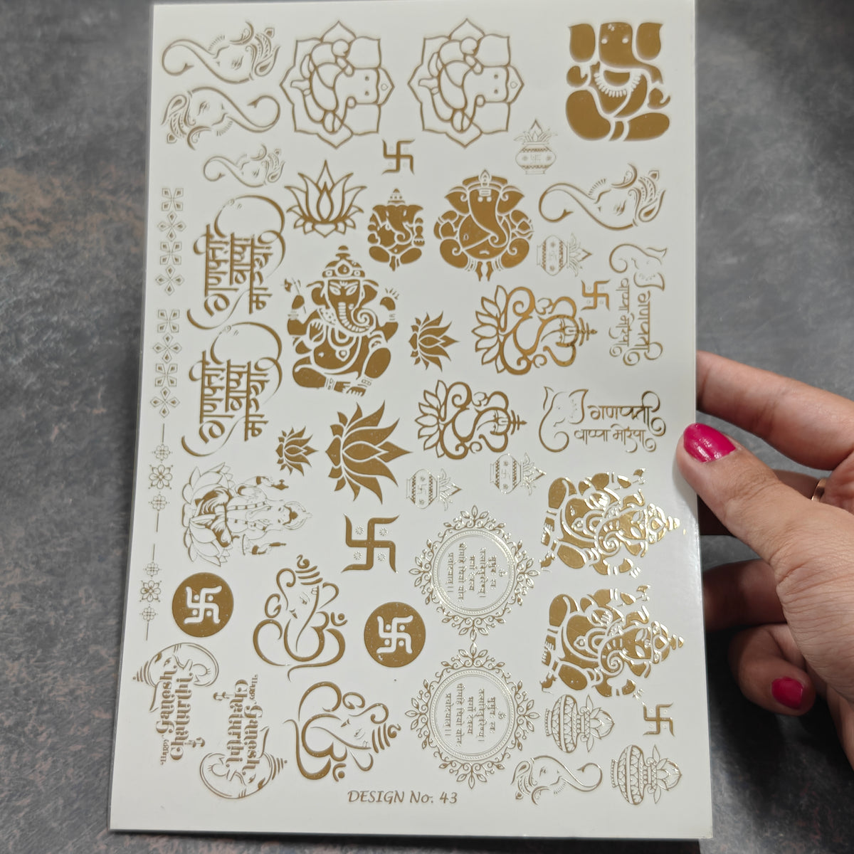 A5 mix god embossed sticker sheet