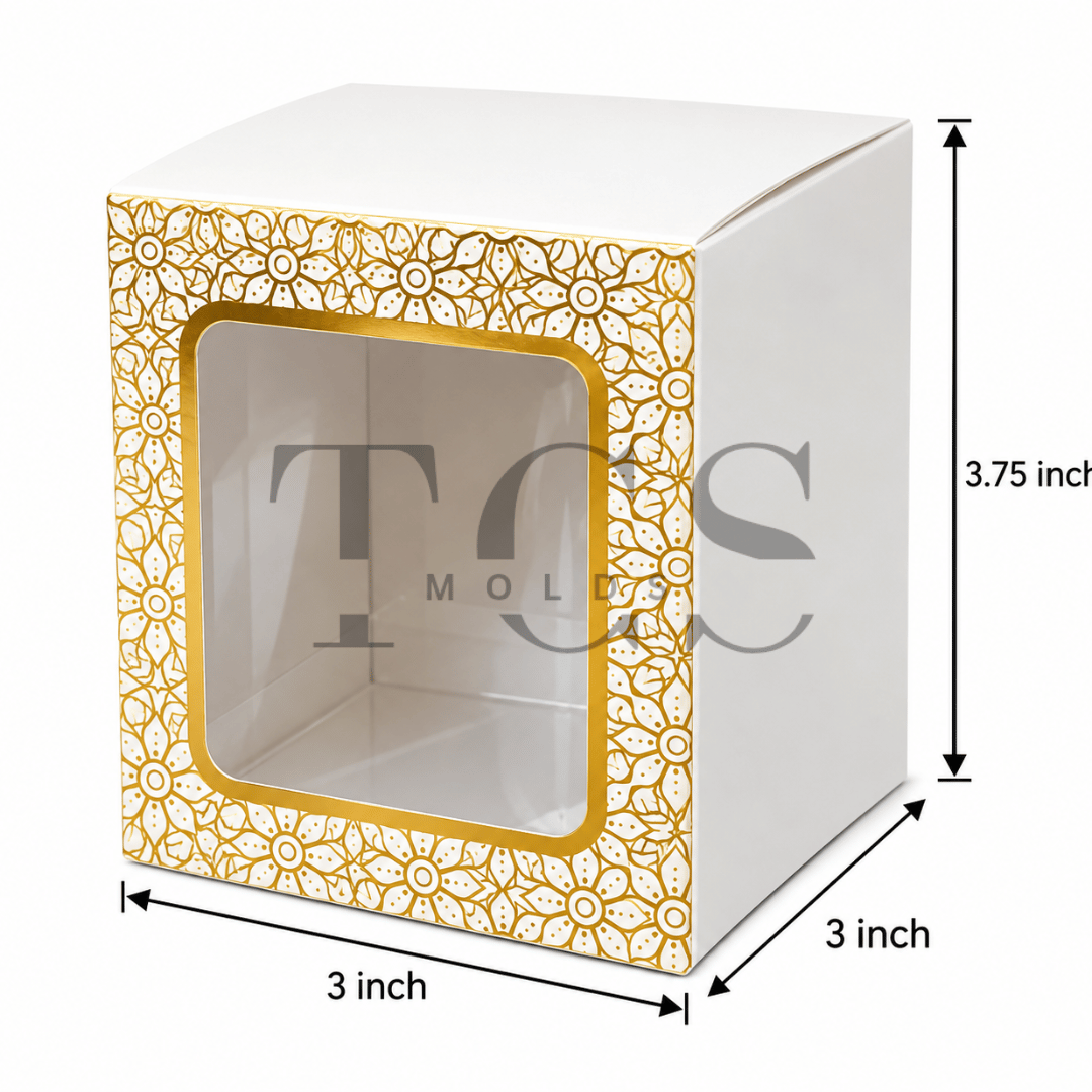 Designer jar box with window for candle jar packaging