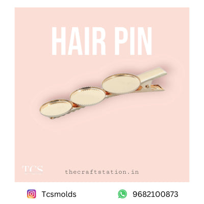 3 Bazel Hair Clip Single Pc for Resin Art | Premium Epoxy Resin Supplier India