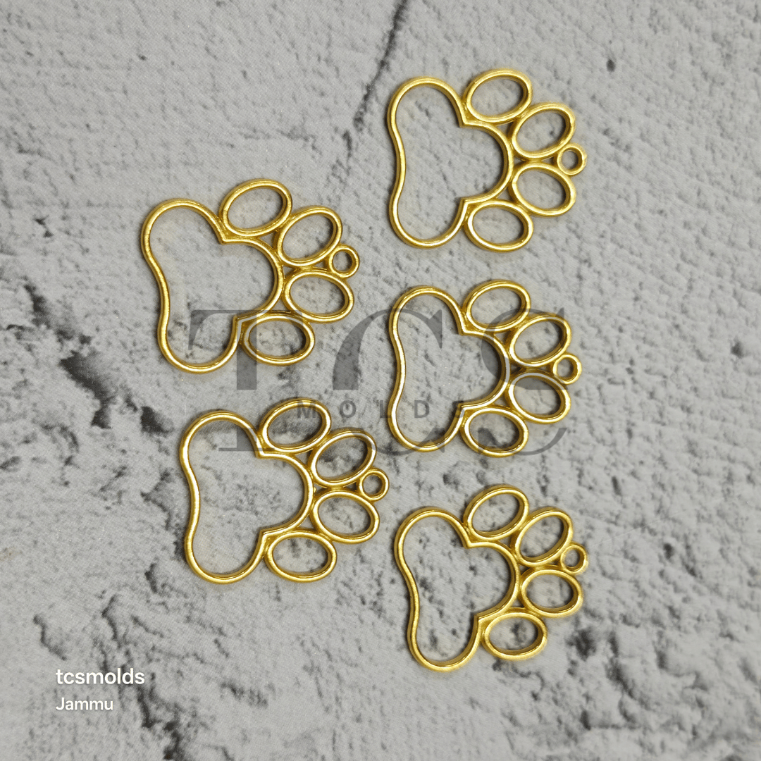 Paw Bezel Set of 5 - craft supply for resin art and craft projects