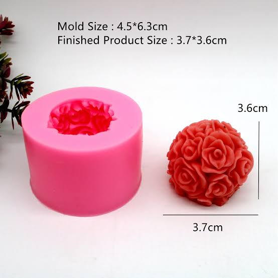Rose ball mold | Silicone Mold for Resin & Candle Casting India