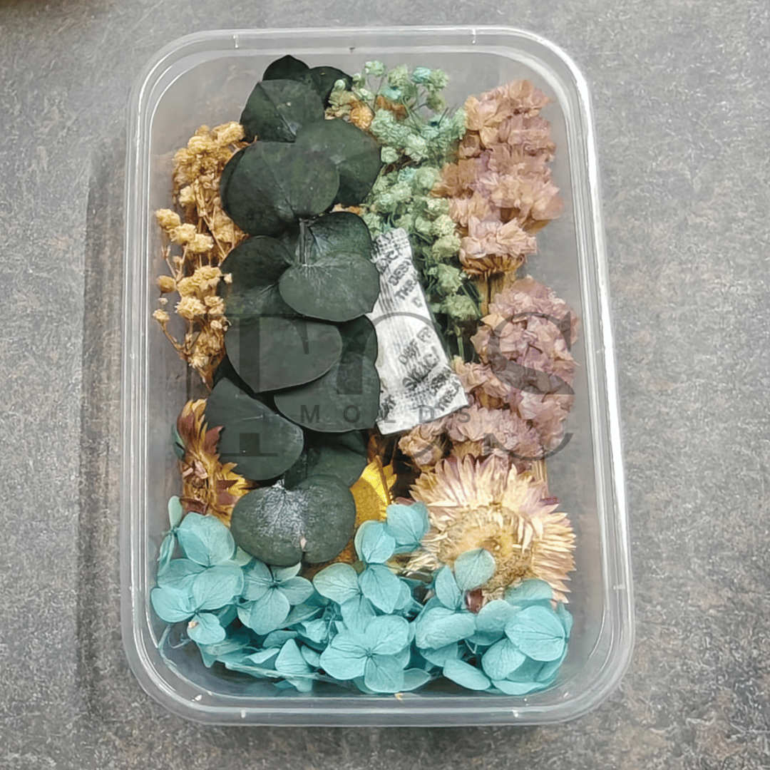 Light Blue Dry Real Flower Box