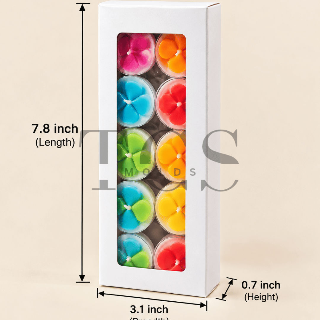 White tlight box with window for tealight candles