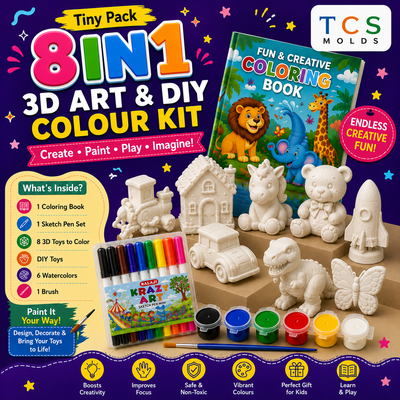 8 in 1 3D art and colouring kit