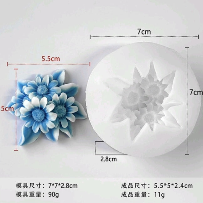 3D Daisy flower silicone mold | Silicone Mold for Resin & Candle Casting India