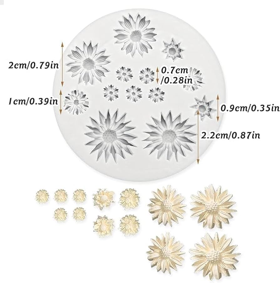 Multi size sunburst Daisy mold | Silicone Mold for Resin & Candle Casting India
