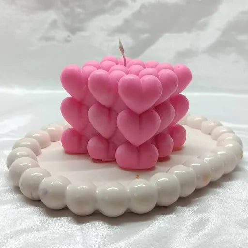 Silicone Resin Heart Bubble Candle Mold Silicone Mold for Epoxy & Resin Art - silicone candle mold for resin art and craft...