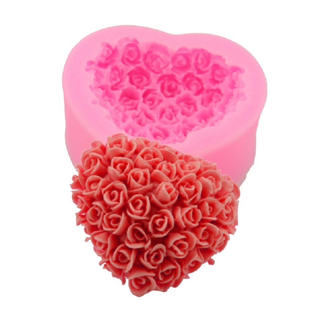 Heart rose mold big | Silicone Mold for Resin & Candle Casting India