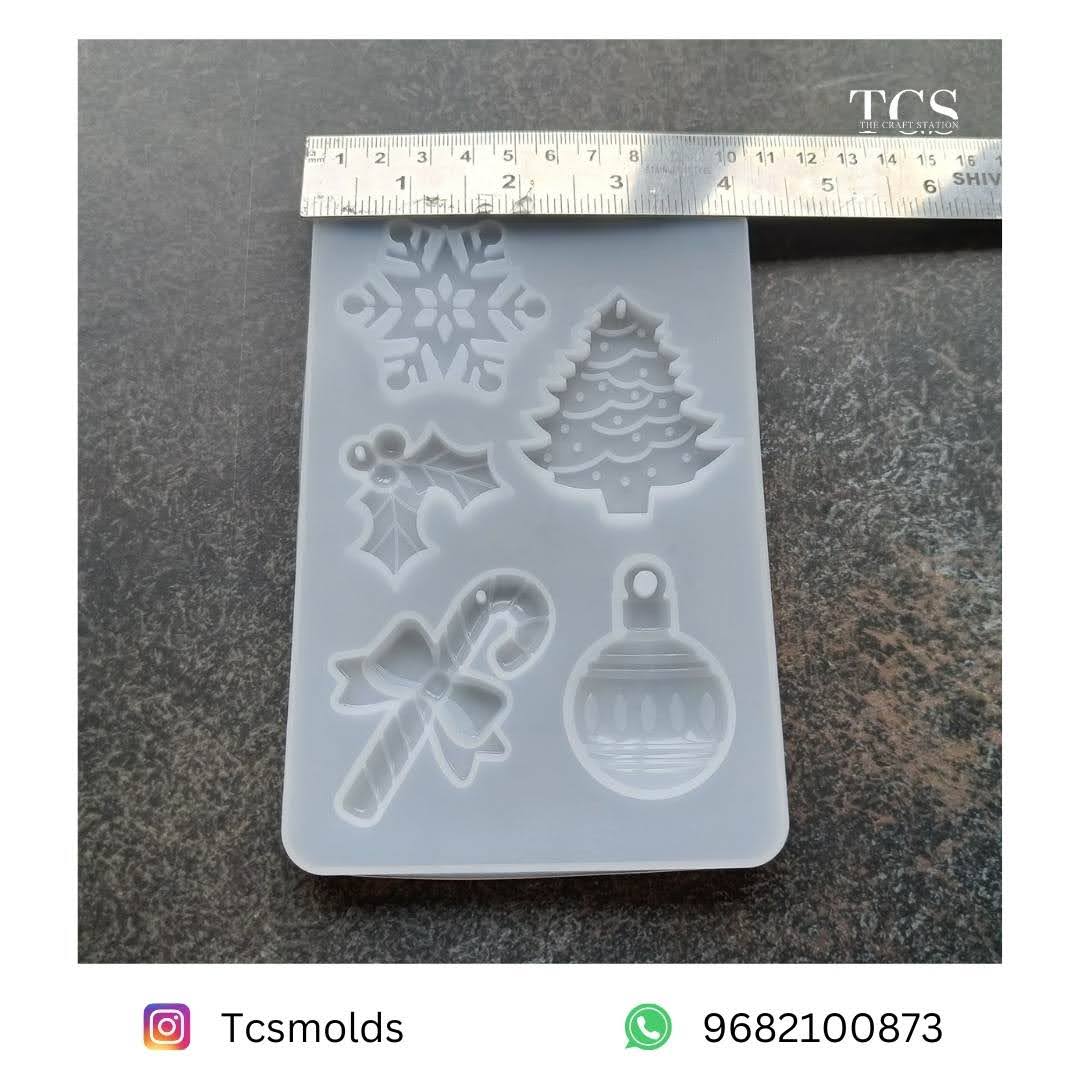 Christmas Mold 5 in 1 - silicone mold for resin art and craft projects