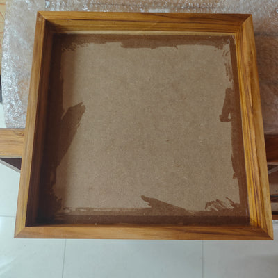 Teakwood 14x14inch Teakwood Frame Floating Frame & Wall Display - display frame/stand for resin art and craft projects