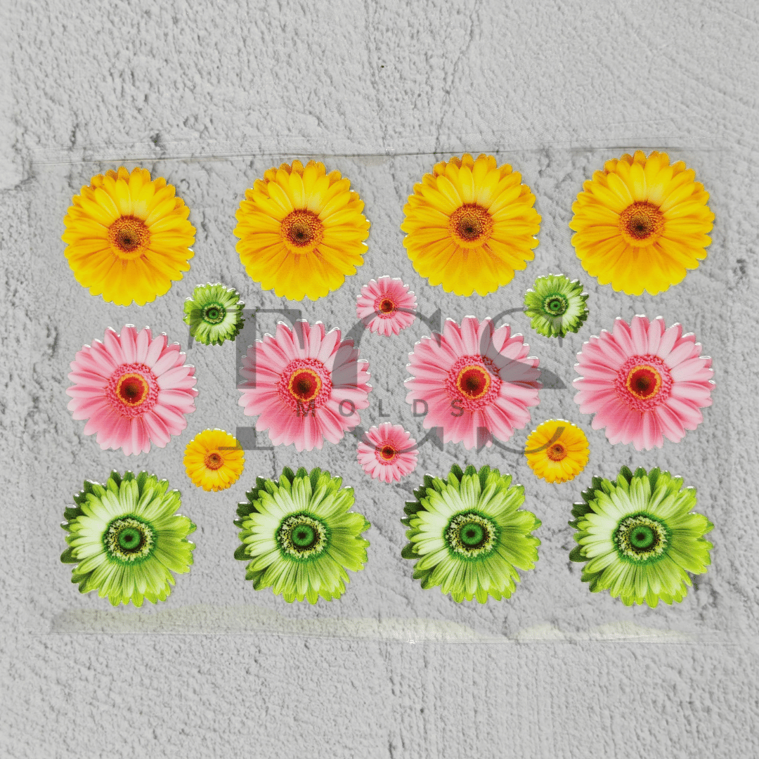 Wildflower UV DTF transfer sheet for resin coasters and decor