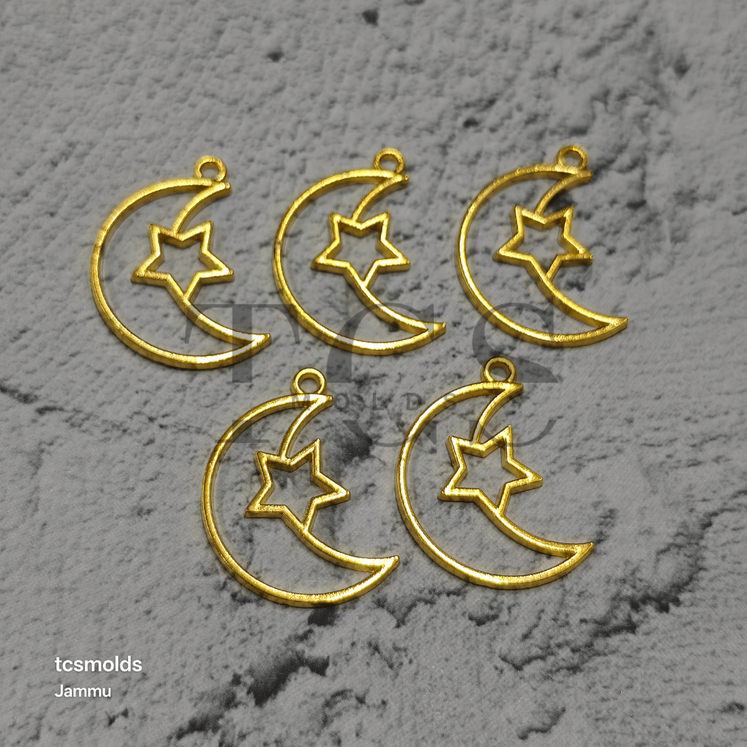 Moon Star Bezel Set of 5 - craft supply for resin art and craft projects