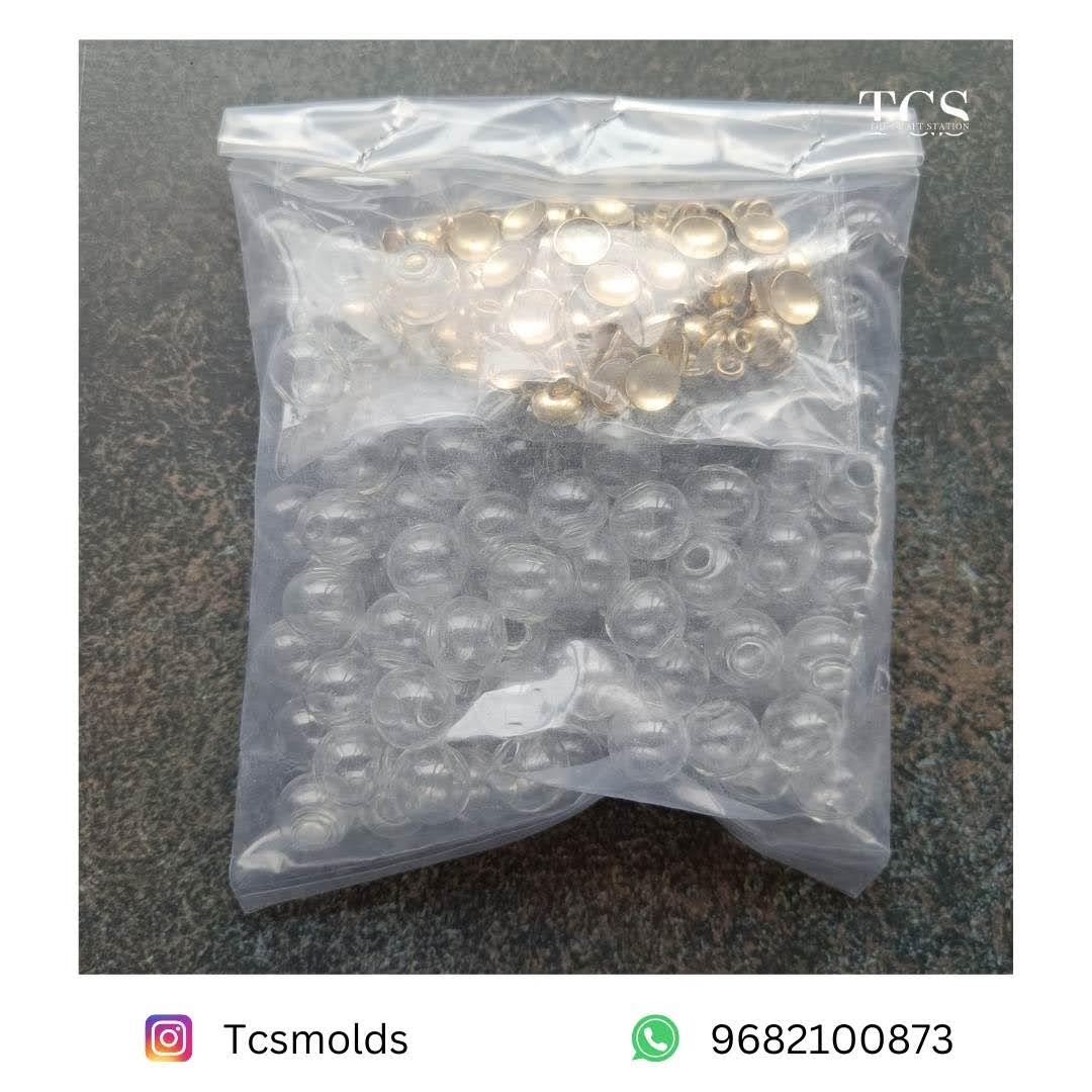 Mini Glass Balls with Cap 10pc
