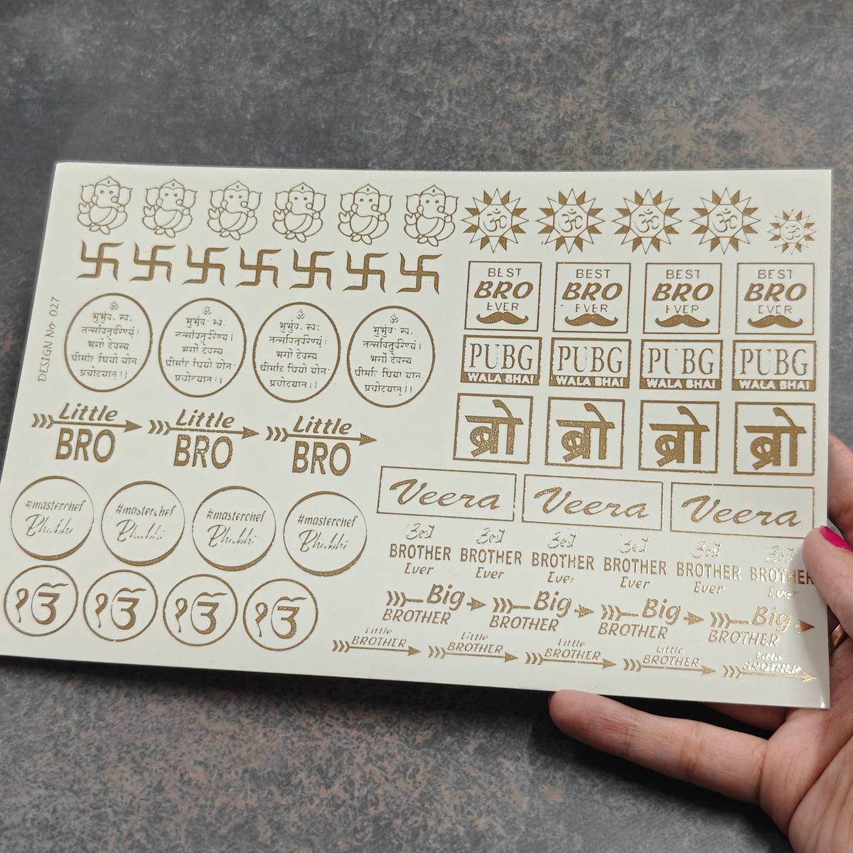 A5 rakhi sticker sheet