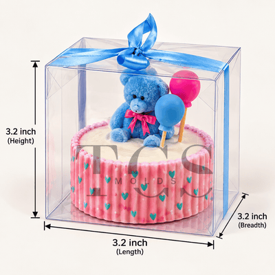 PVC teddy box for gift and candle packaging