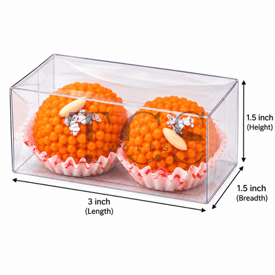 2 cavity PVC ladoo box for sweet packaging