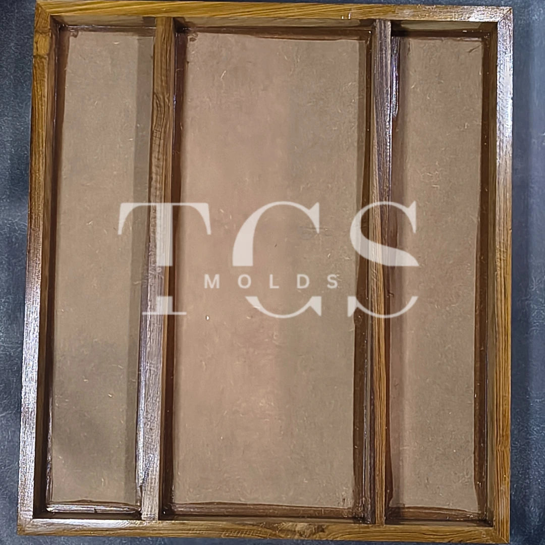 Teakwood 3 partition teakwood frame 18x20 Floating Frame for Resin Art & Wall Display | Premium Epoxy Resin Supplier India