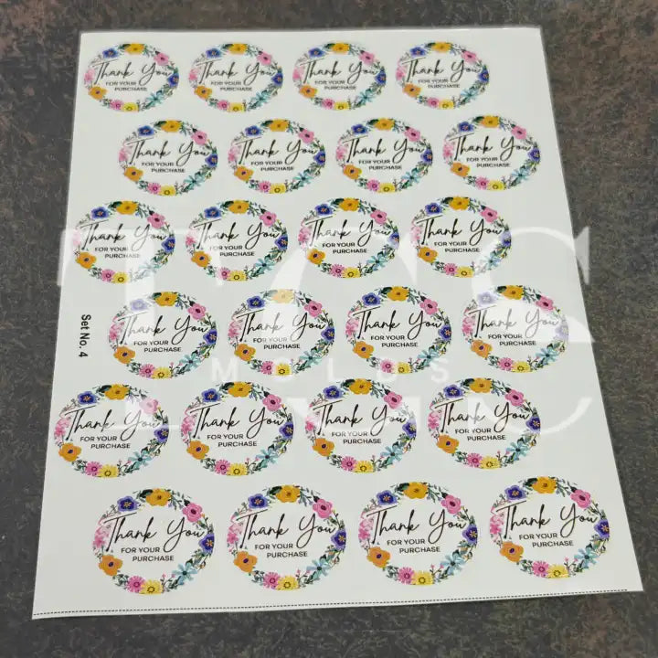 Thankyou sticker sheet 1
