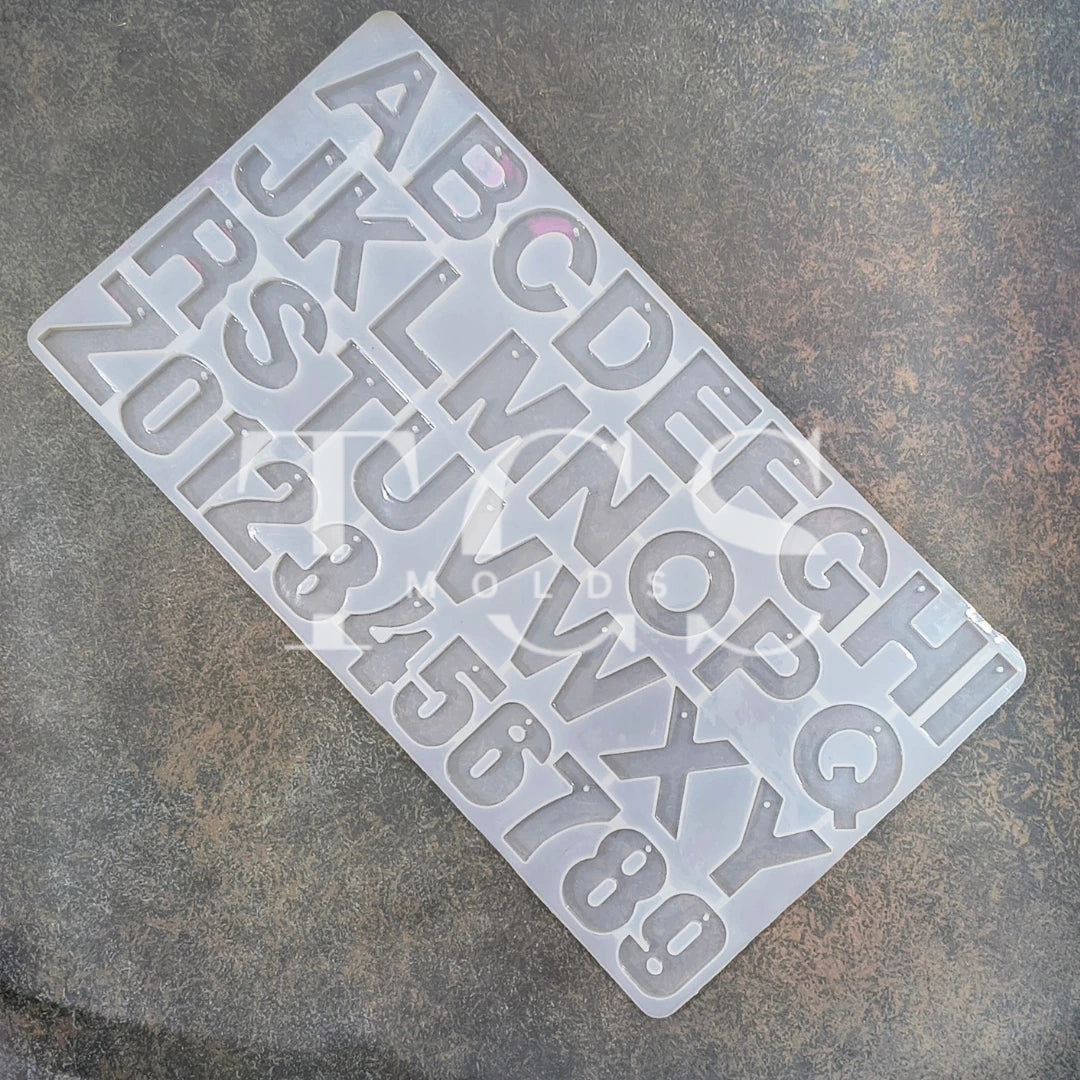 Alphabet Mould with hole Silicone Mould