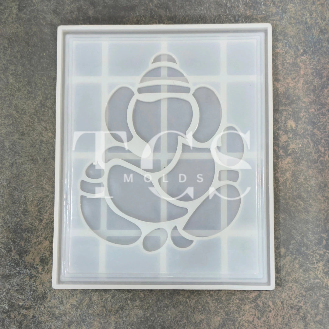 Ganesha Frame Mold Big Silicone Mold for Resin Art Floating Frame for Resin Art & Wall Display | Silicone Mold for Resin & Candle Casting India