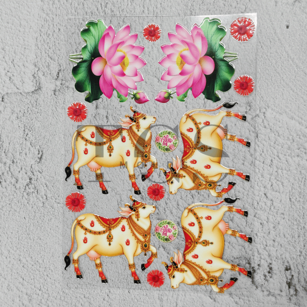 Nandi Ji lotus UV DTF transfer sheet