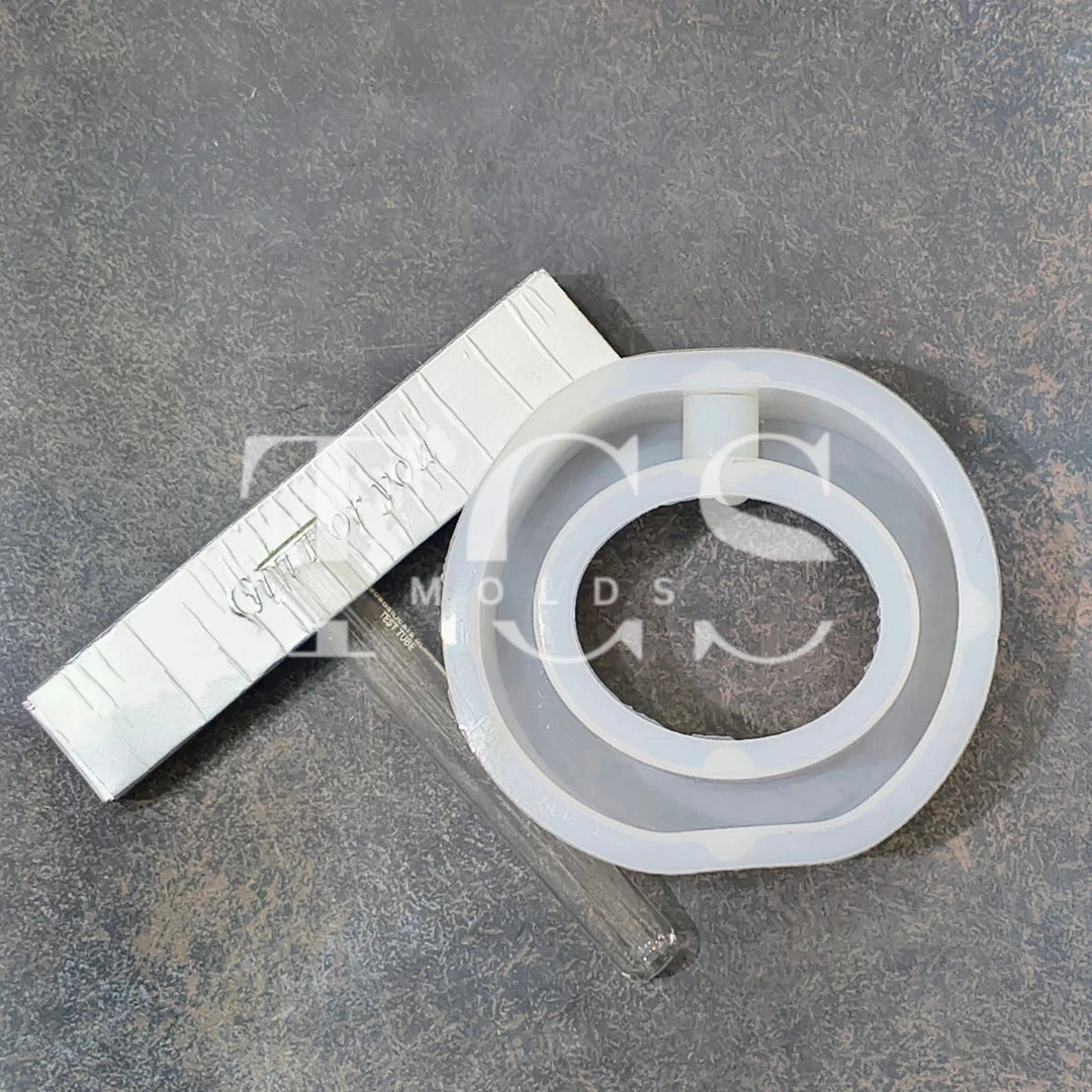 Silicone Resin Oval Shape Tube Planter Mold With Glass Tube