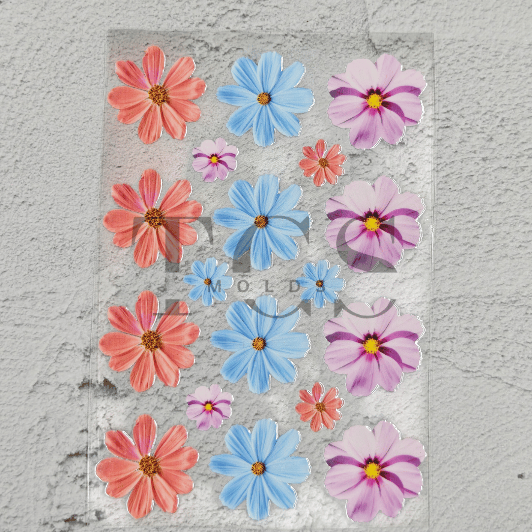 Rainbow bouquet UV DTF transfer sheet