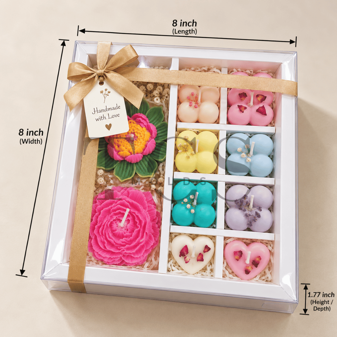 Hamper box with lid for candle sets and gift hampers