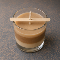 Wooden Wick holder - additional view of candle making material