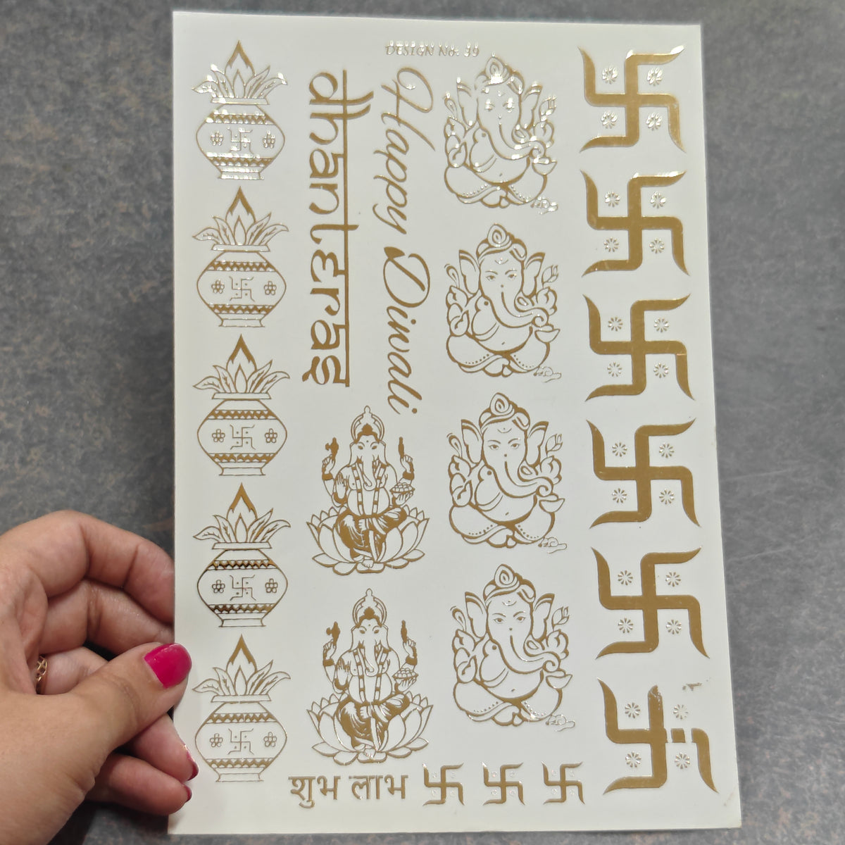A5 Diwali embossed sticker sheet