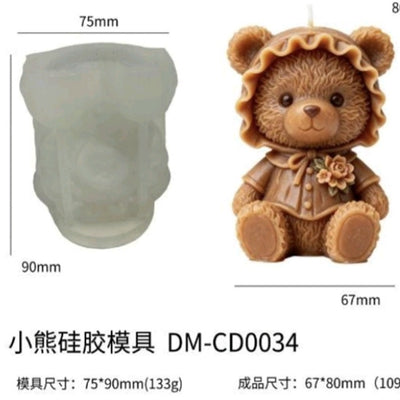 Little lady bonnet bear mold | Silicone Mold for Resin & Candle Casting India