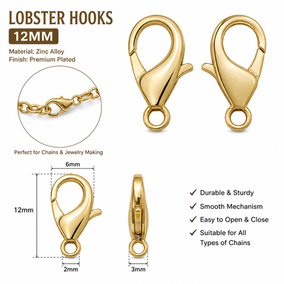 12mm Gold Finish Lobster for Resin Art | Premium Epoxy Resin Supplier India