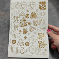 A5 mix god embossed sticker sheet