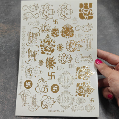 A5 mix god embossed sticker sheet